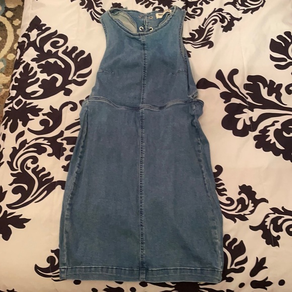white christmas dresses Sugar Thrillz Flared Denim Mini Dress